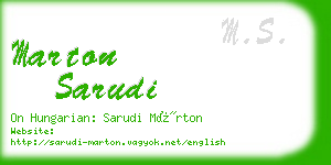 marton sarudi business card